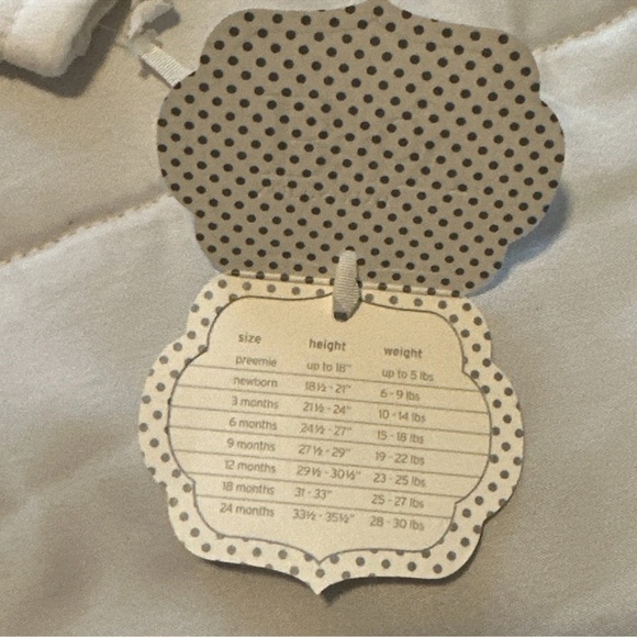 New Nordstrom Baby Layette Cross Over Long sleeve White Top 3 Months Cotton Blen - Picture 3 of 7